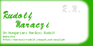 rudolf maraczi business card